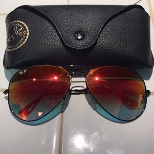 Mirrored multi color ray ban sunglasses